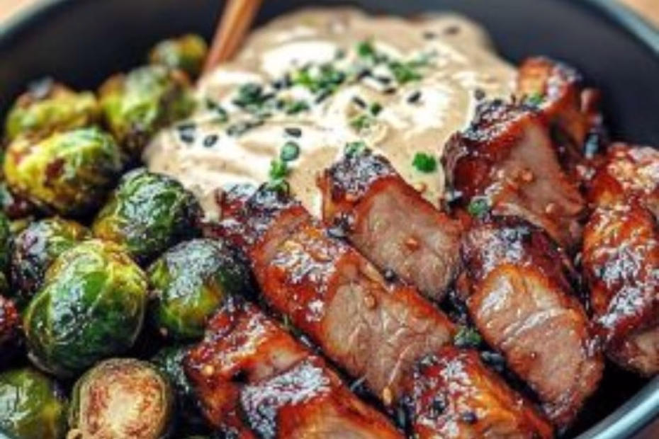 Teriyaki Chicken Bowls with Crispy Brussels Recipe