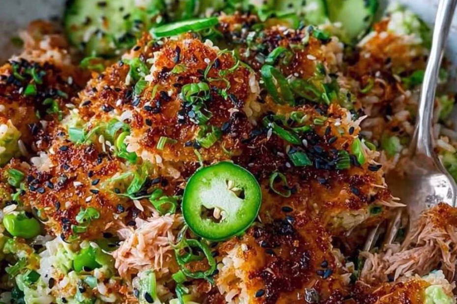 Tuna Avocado Crispy Rice Salad Recipe