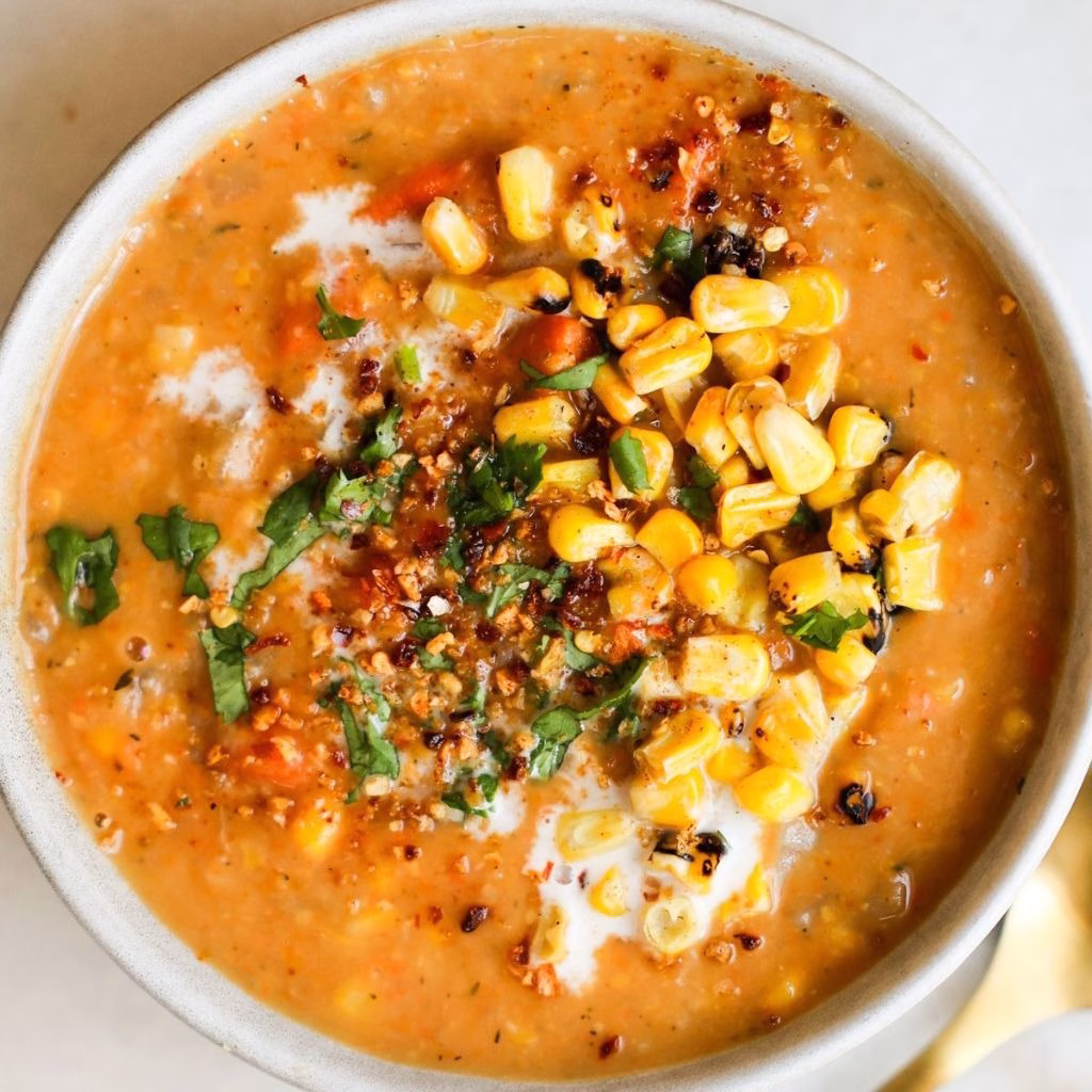 Smoky Vegan Corn Chowder with Potatoes Recipe