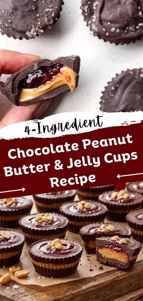 4-Ingredient Chocolate Peanut Butter & Jelly Cups Recipe