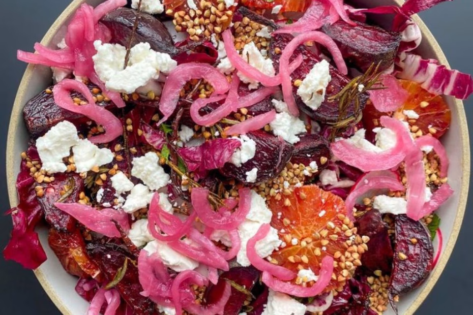 Blood Orange, Radicchio & Roasted Beet Salad with Crunchy Buckwheat Recipe
