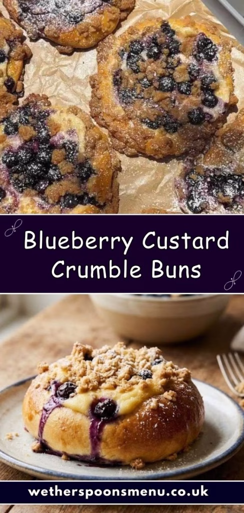 Blueberry Custard Crumble Buns