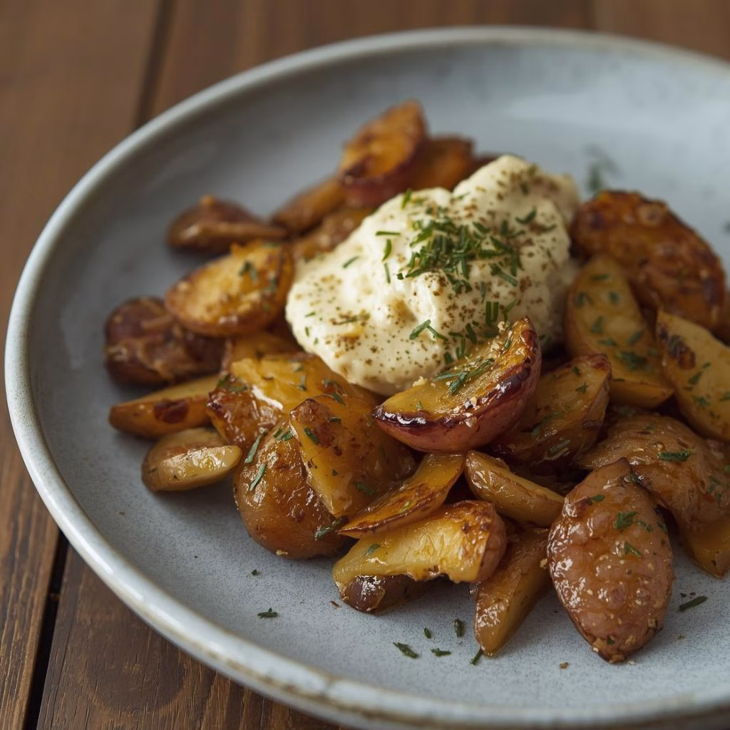 Caramelised Fennel & Potatoes with Tahini Cream Recipe