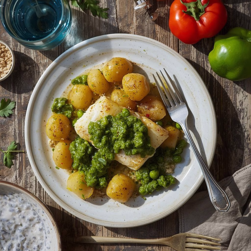 Cod with Potatoes and Salsa Verde Recipe