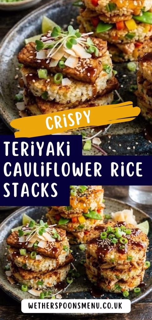 Crispy Teriyaki Cauliflower Rice Stacks Recipe