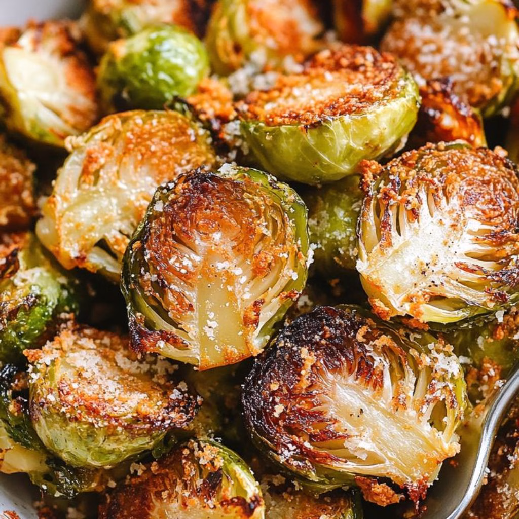 Garlic Parmesan Roasted Brussels Sprouts Recipe