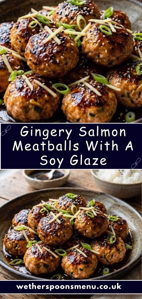 Gingery Salmon Meatballs with Soy Glaze Recipe