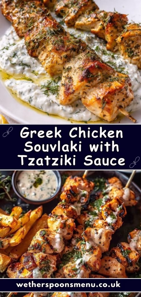 Greek Chicken Souvlaki with Tzatziki Sauce Recipe