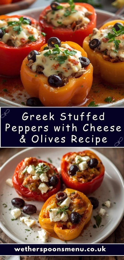 Greek Stuffed Peppers with Cheese & Olives Recipe