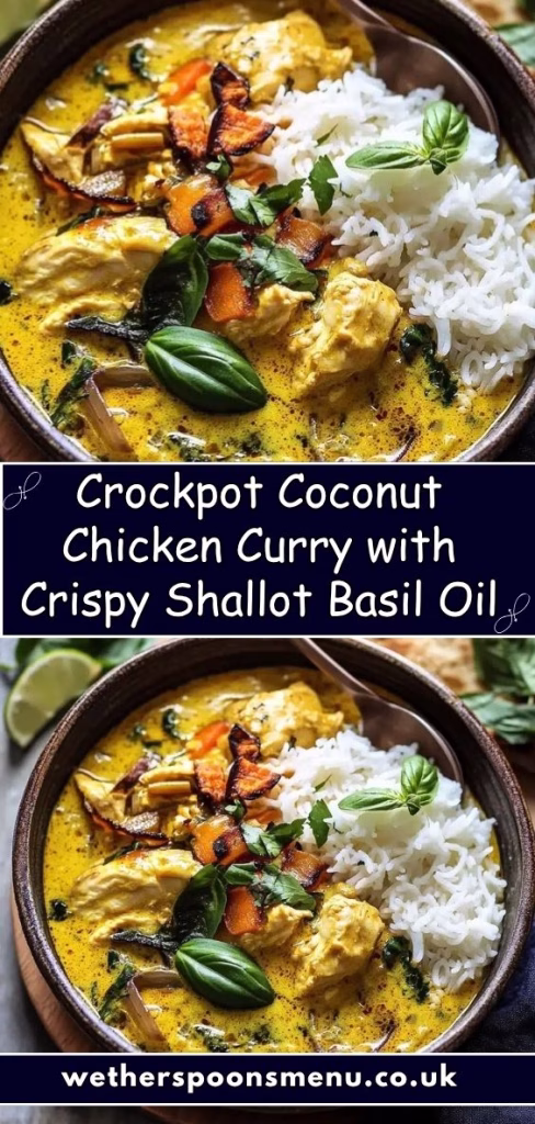 Crockpot Coconut Chicken Curry with Crispy Shallot Basil Oil Recipe