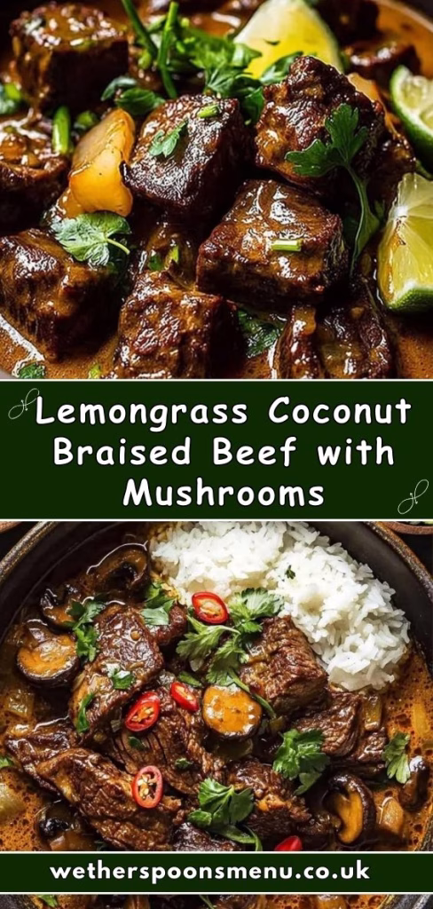 Lemongrass Coconut Braised Beef with Mushrooms Recipe