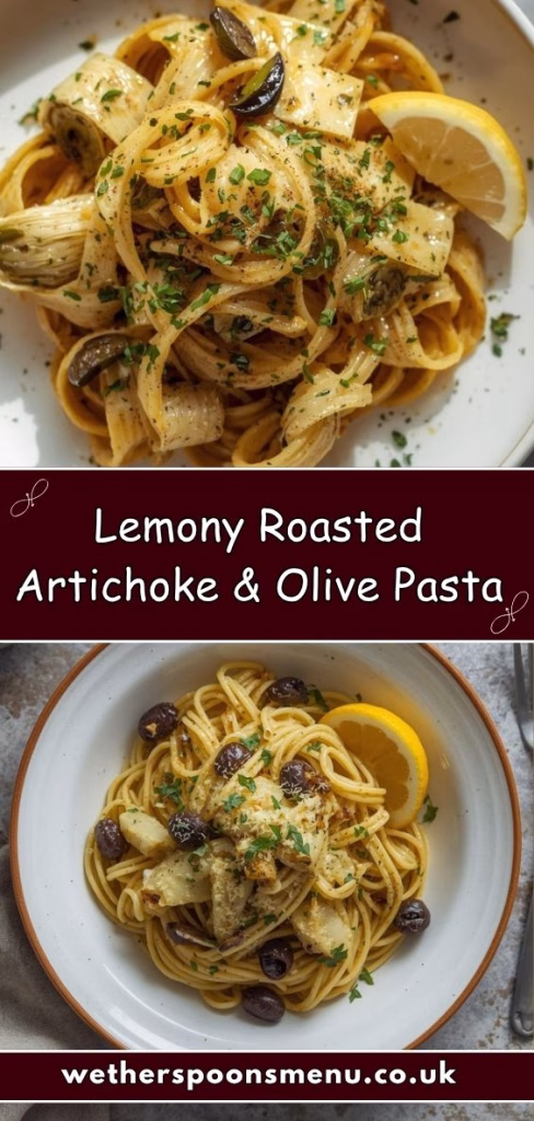 Lemony Roasted Artichoke and Olive Pasta Recipe