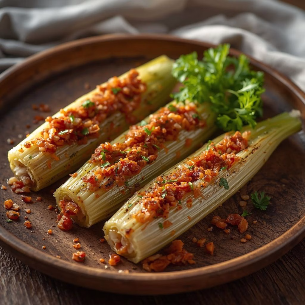 Meat & Rice Stuffed Leeks Recipe