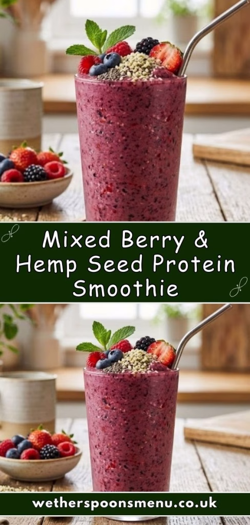 Mixed Berry & Hemp Seed Protein Smoothie Recipe