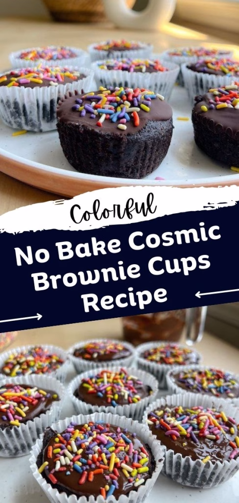 No Bake Cosmic Brownie Cups Recipe
