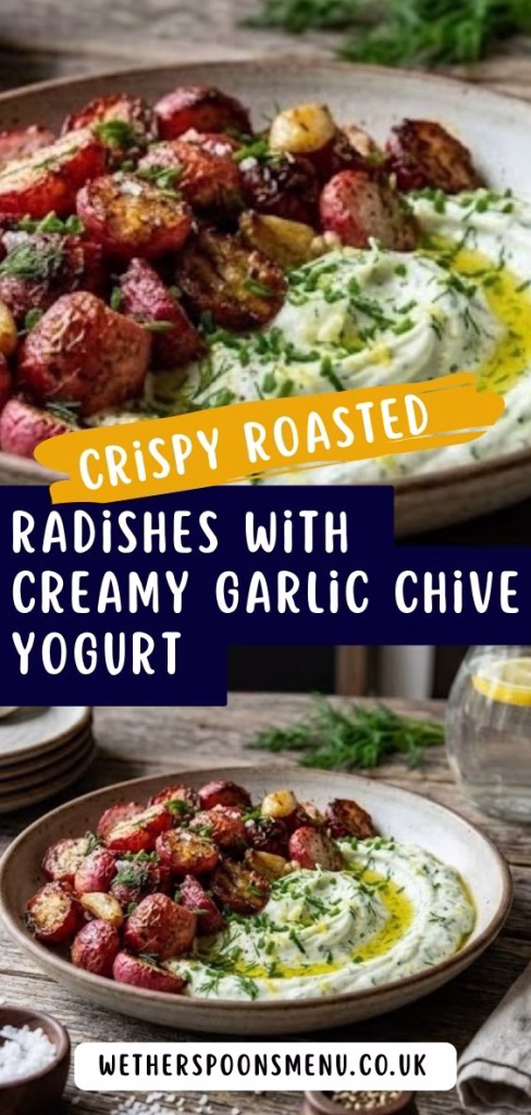 Crispy Roasted Radishes with Creamy Garlic Chive Yogurt Recipe