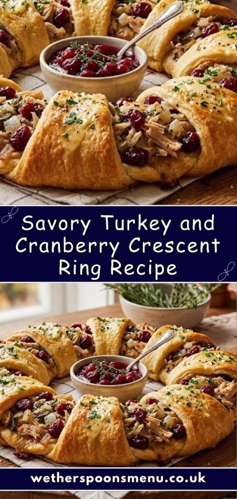 Savory Turkey and Cranberry Crescent Ring Recipe