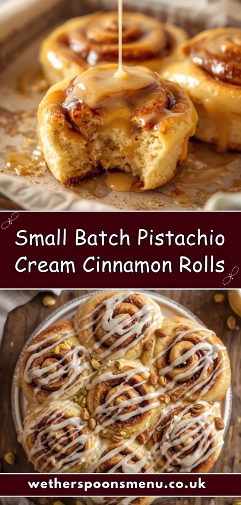 Small Batch Pistachio Cream Cinnamon Rolls Recipe