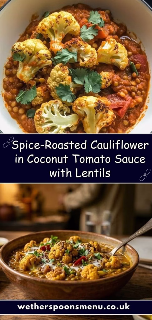 Spiced Coconut Tomato Cauliflower with Lentils Recipe