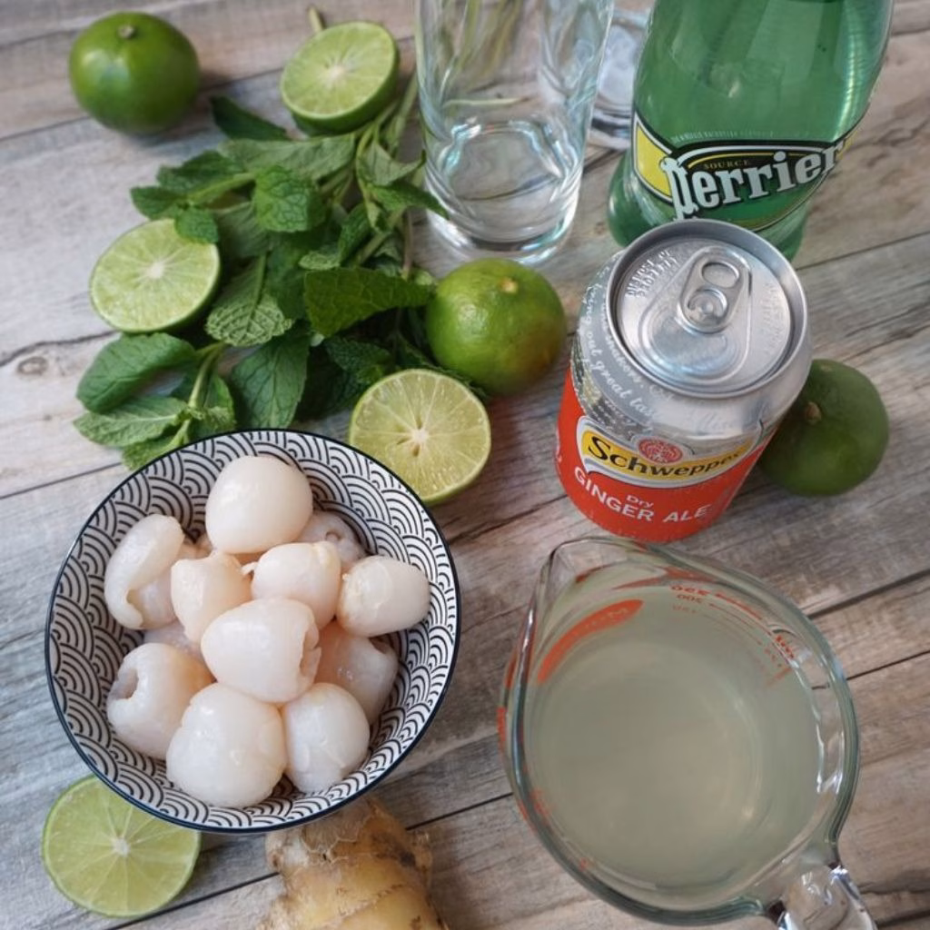 Lychee Ginger Mint Fizz Recipe