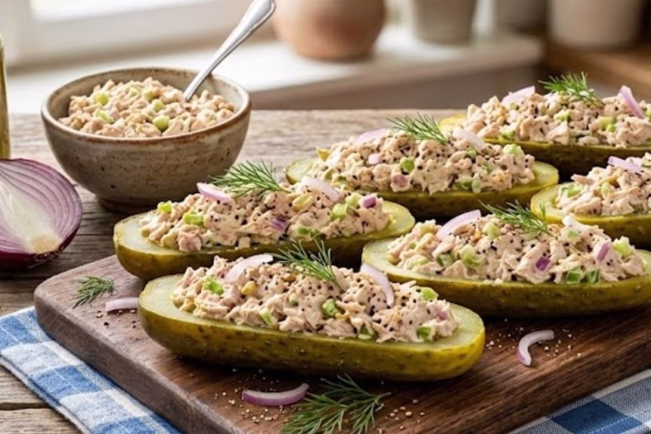 Tuna Pickle Boats Recipe