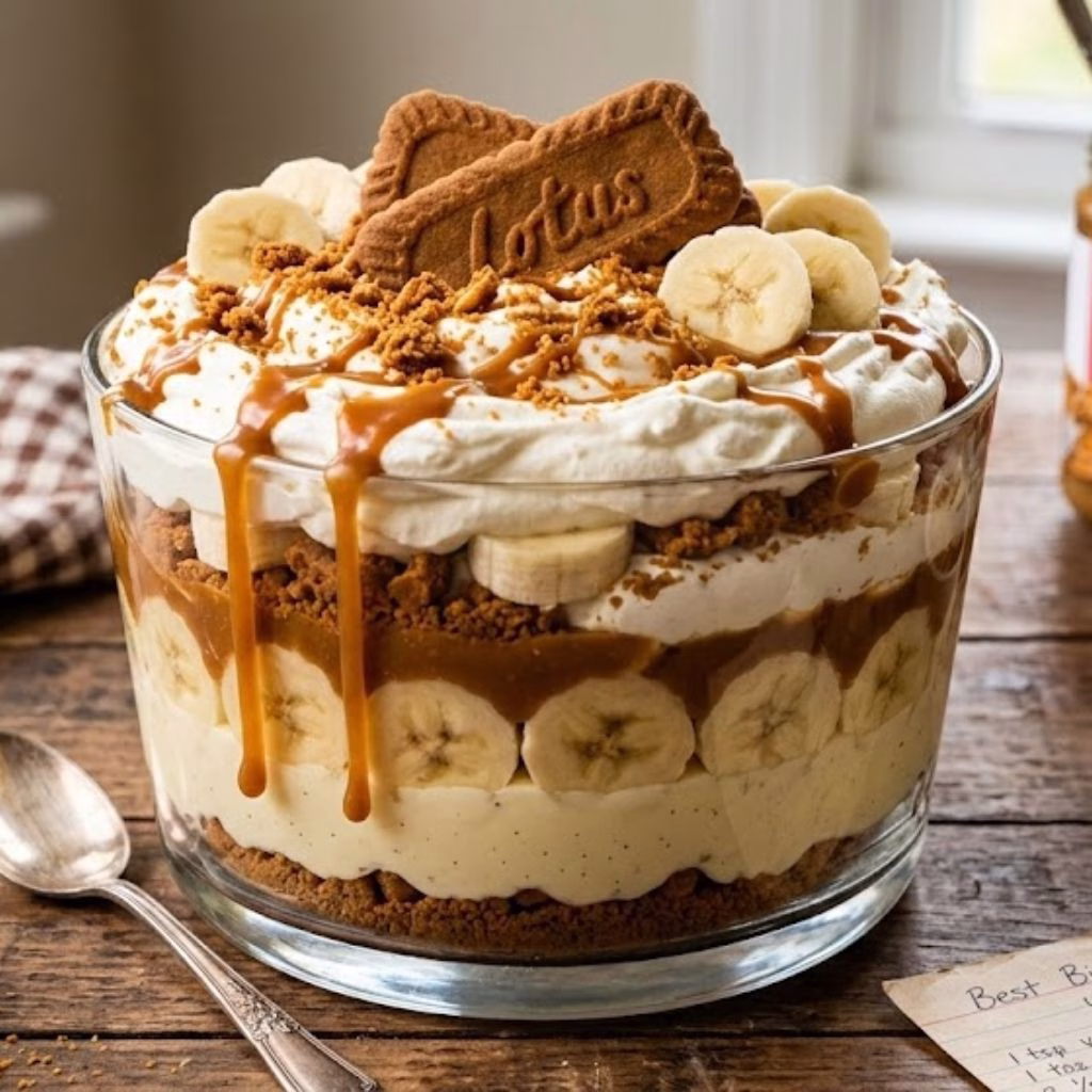 The Best Biscoff Banana Pudding with Caramel Recipe