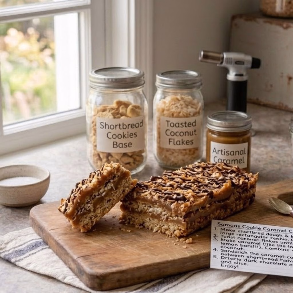 Samoas Cookie Caramel Coconut Bars Recipe