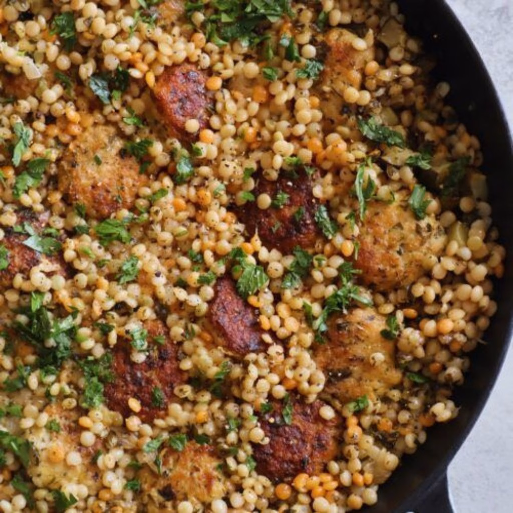 Zucchini Chicken Meatballs with Couscous Recipe