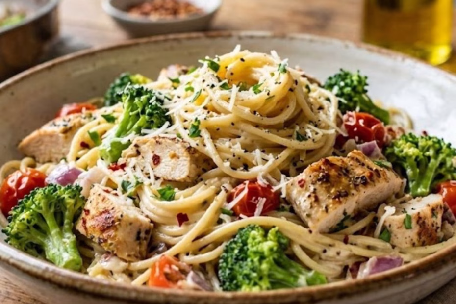 Broccoli Chicken Spaghetti Pasta Recipe