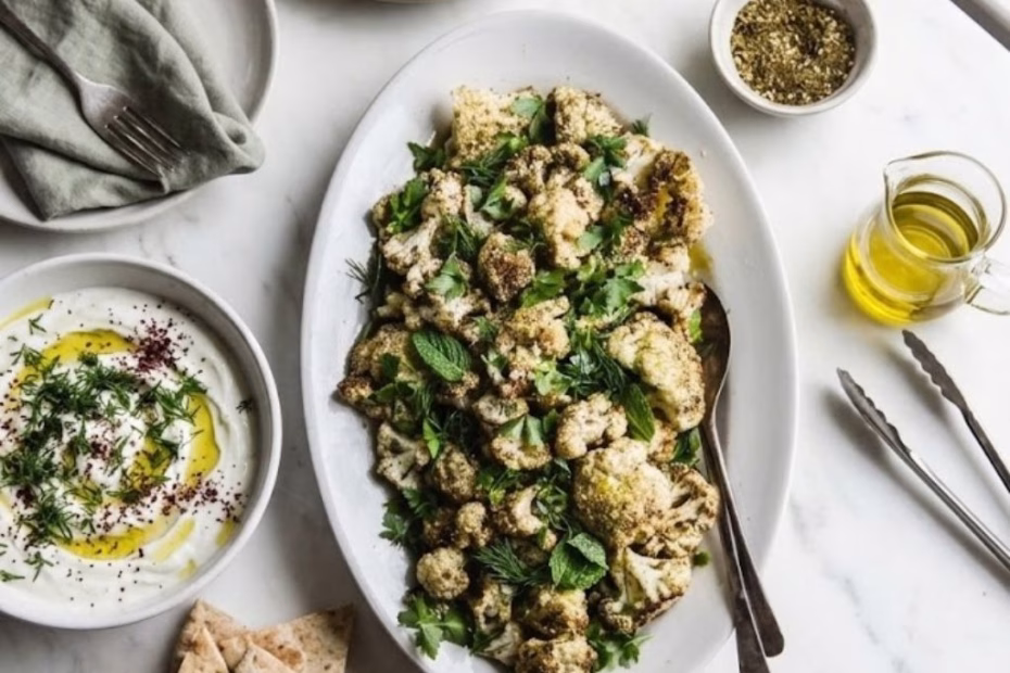Za'atar Roasted Cauliflower with Herb Labneh Recipe