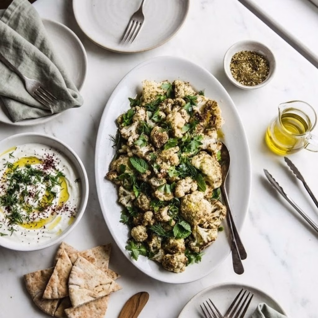 Za'atar Roasted Cauliflower with Herb Labneh Recipe