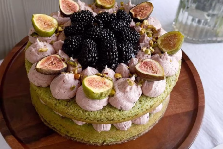 Pistachio and Blackberry Olive Oil Cake Recipe
