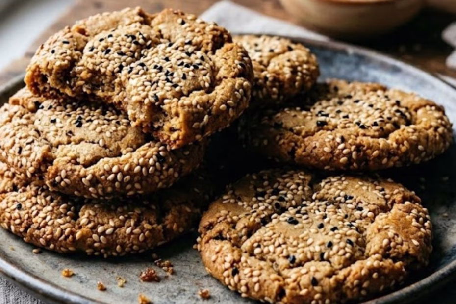 Chewy Brown Sugar Toasted Sesame Cookies