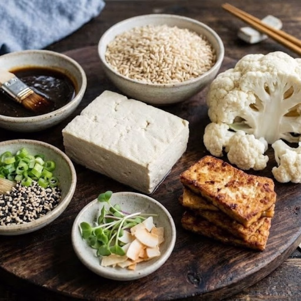 Crispy Teriyaki Cauliflower Rice Stacks Recipe