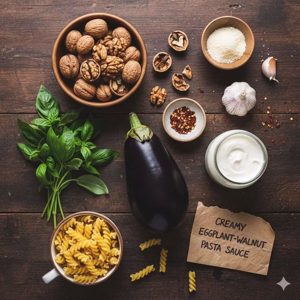 Eggplant-Walnut Pasta Sauce Recipe