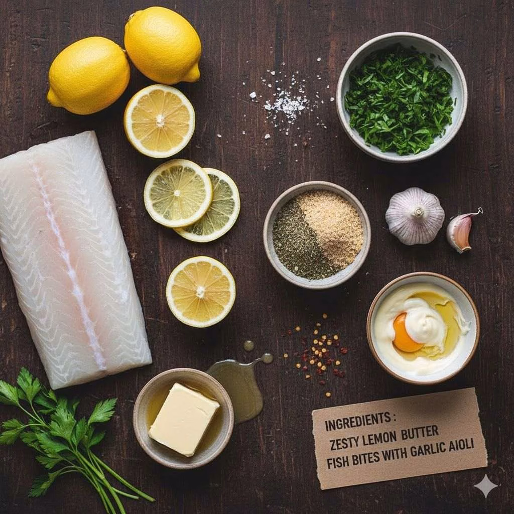 Lemon Butter Fish Bites with Garlic Aioli Recipe
