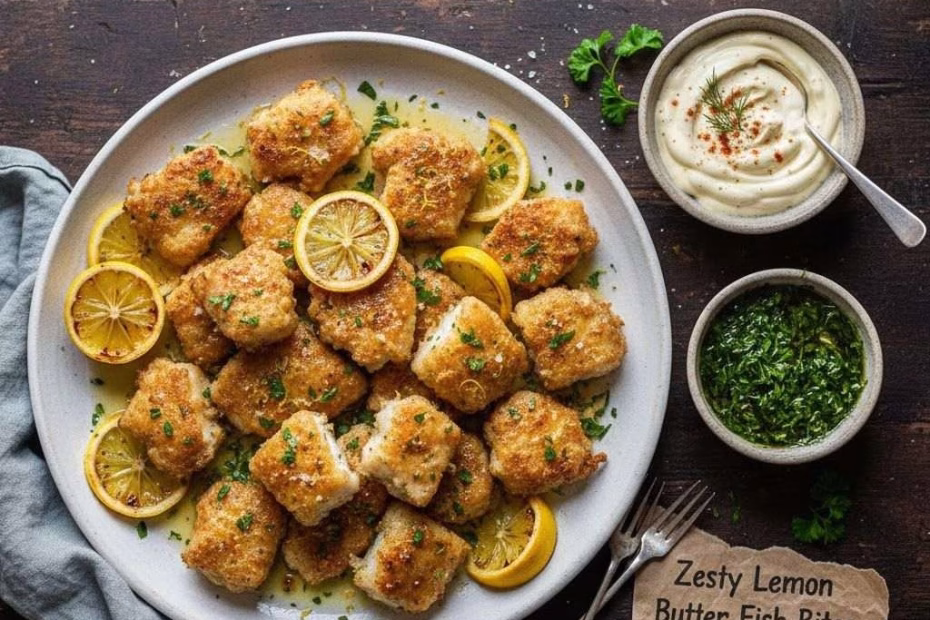 Lemon Butter Fish Bites with Garlic Aioli