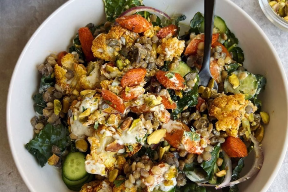 Roasted Cauliflower Lentil Salad Recipe