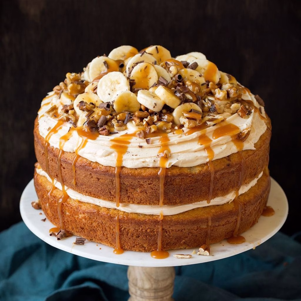 Salted Caramel Banana Cake