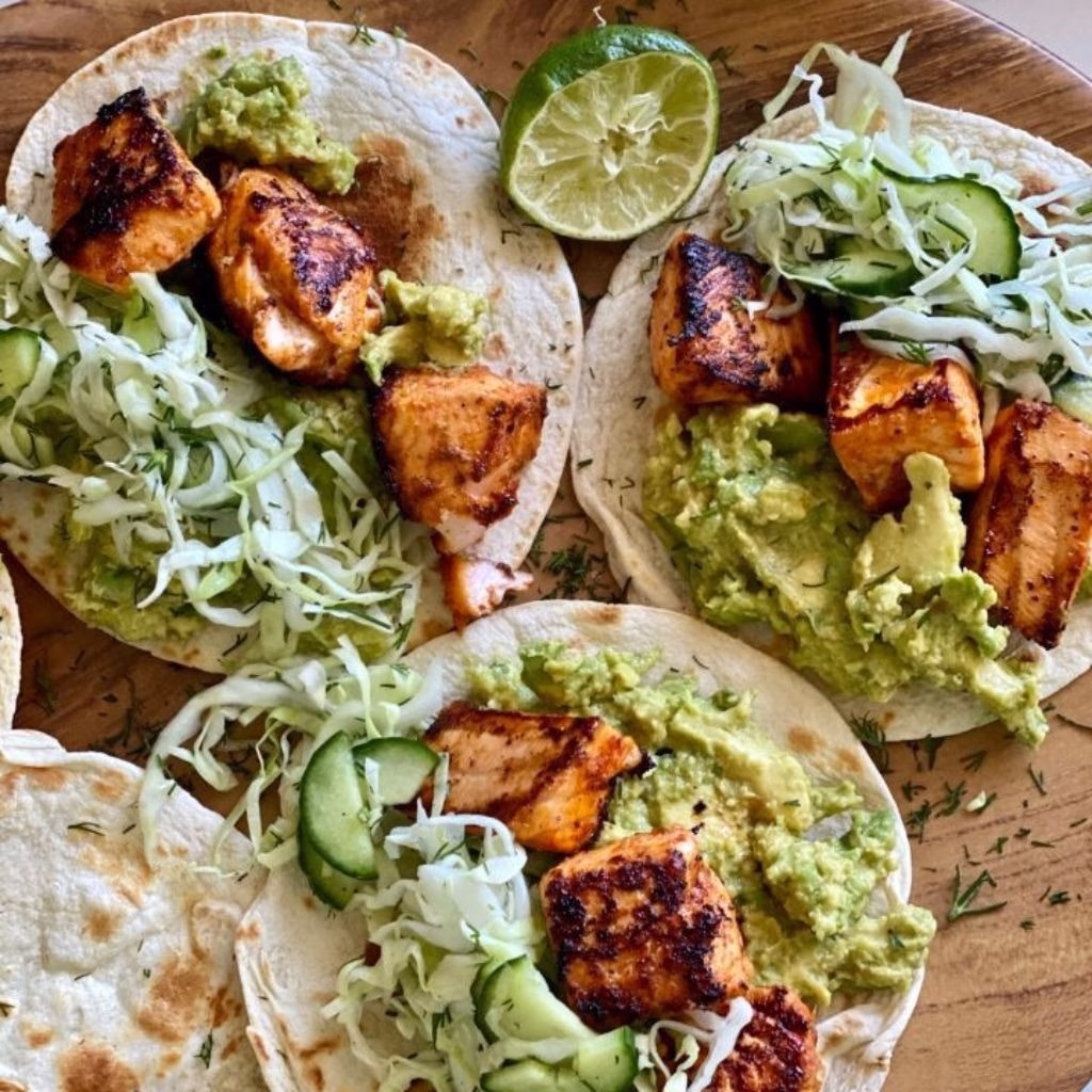 Crispy Salmon Tacos with Pineapple Avocado Salsa Recipe 