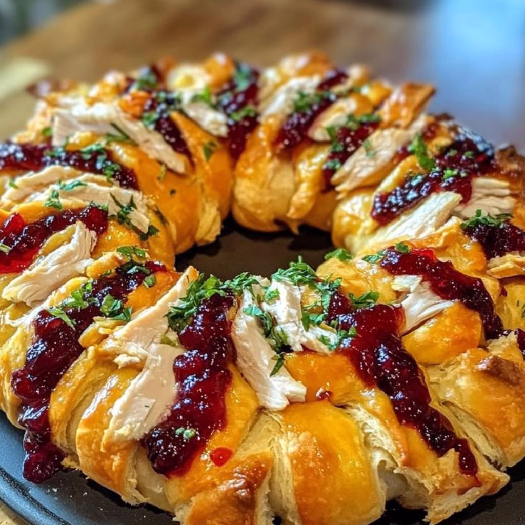 Savory Turkey and Cranberry Crescent Ring Recipe