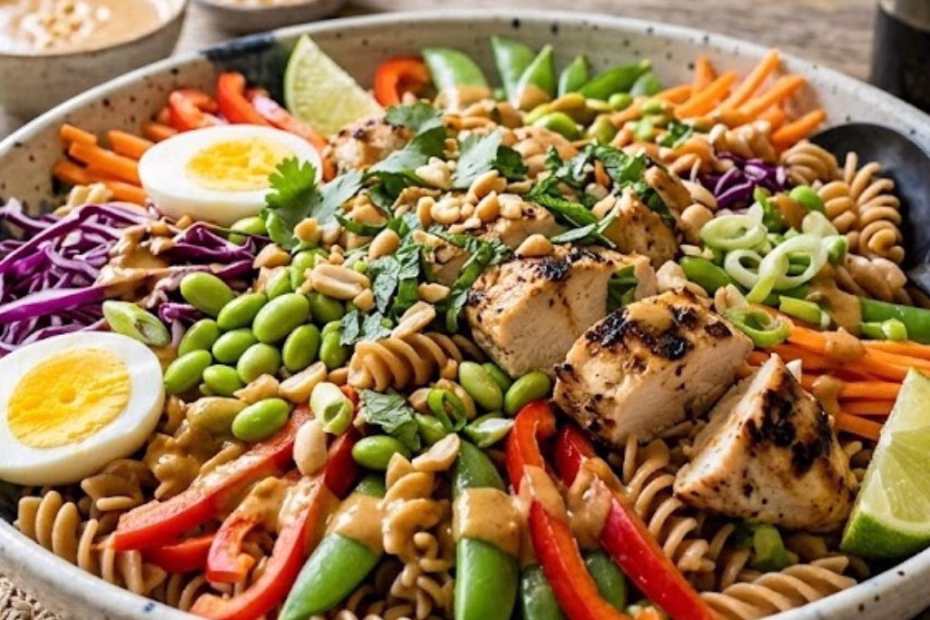 Protein Packed Thai Pasta Salad Recipe 