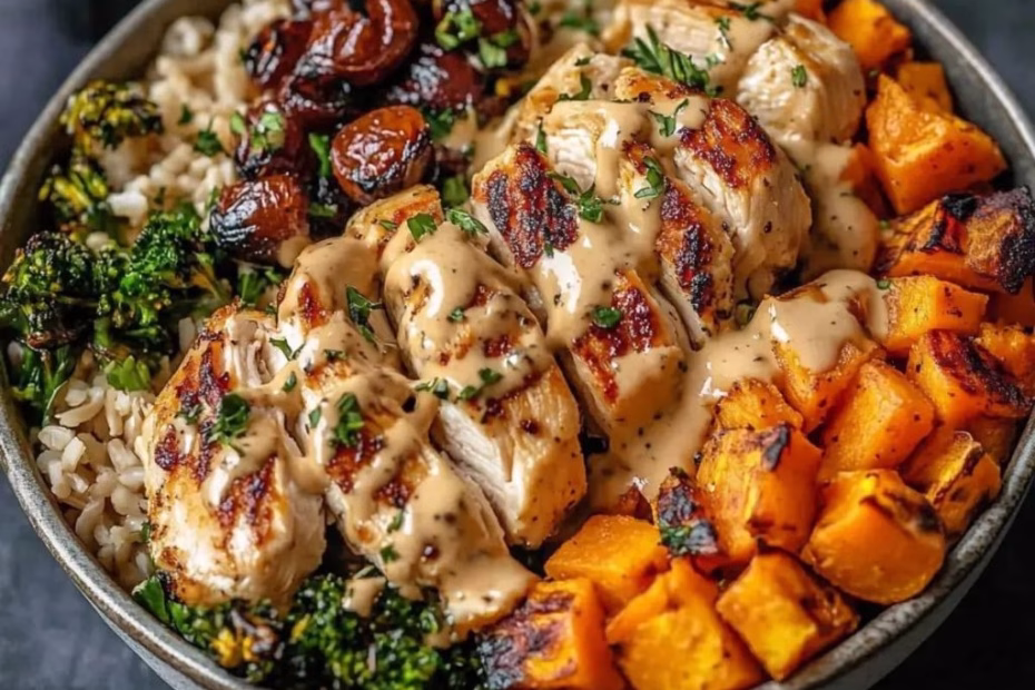 Maple Dijon Chicken & Sweet Potato Bowls Recipe