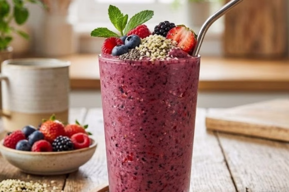 Mixed Berry & Hemp Seed Protein Smoothie Recipe
