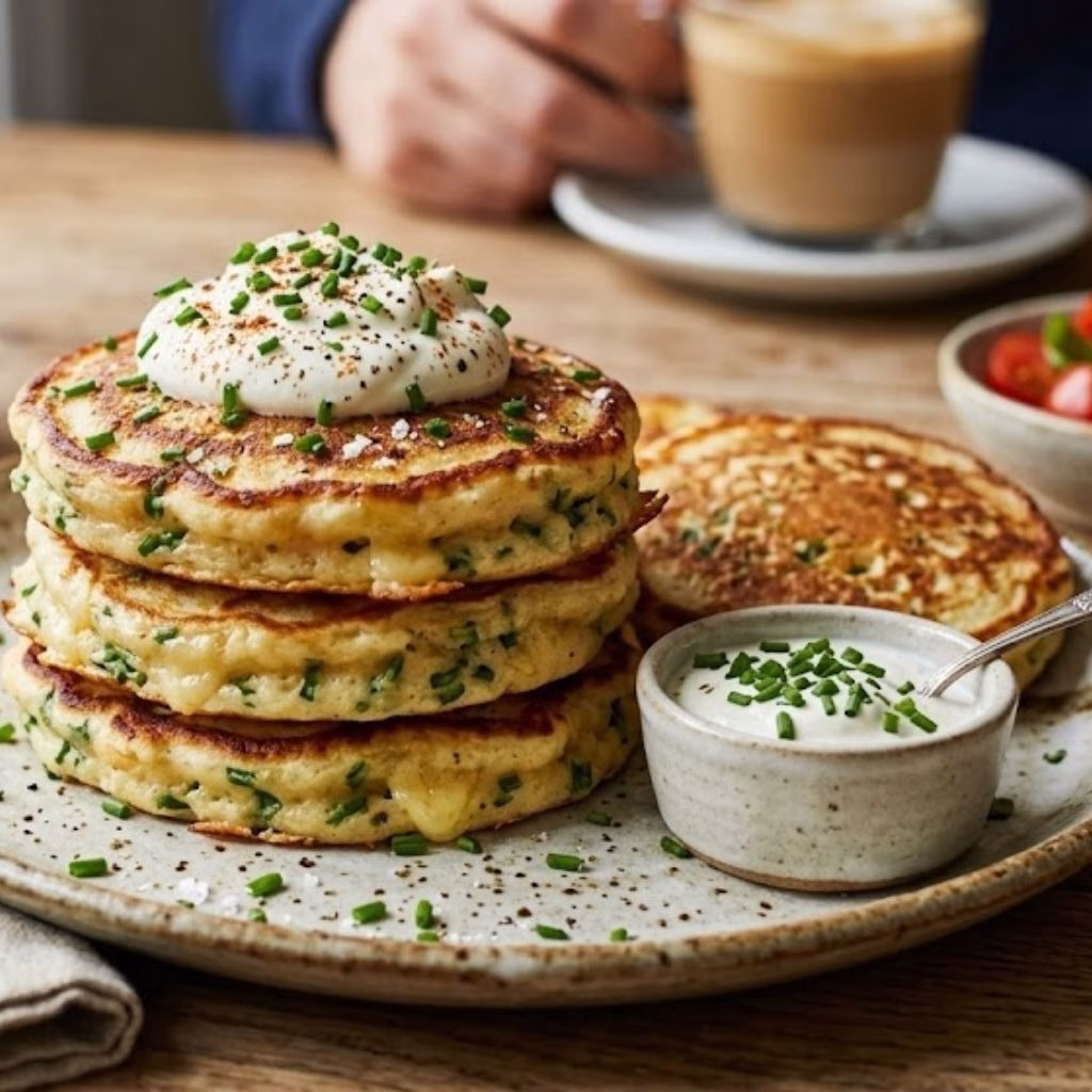 Cheese & Chive Pancakes Recipe 