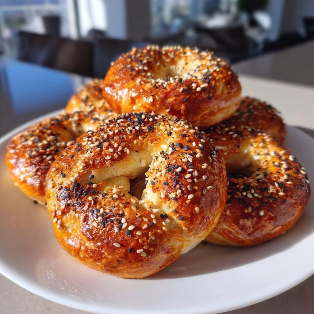 Fluffy & Healthy Greek Yogurt Bagels Recipe