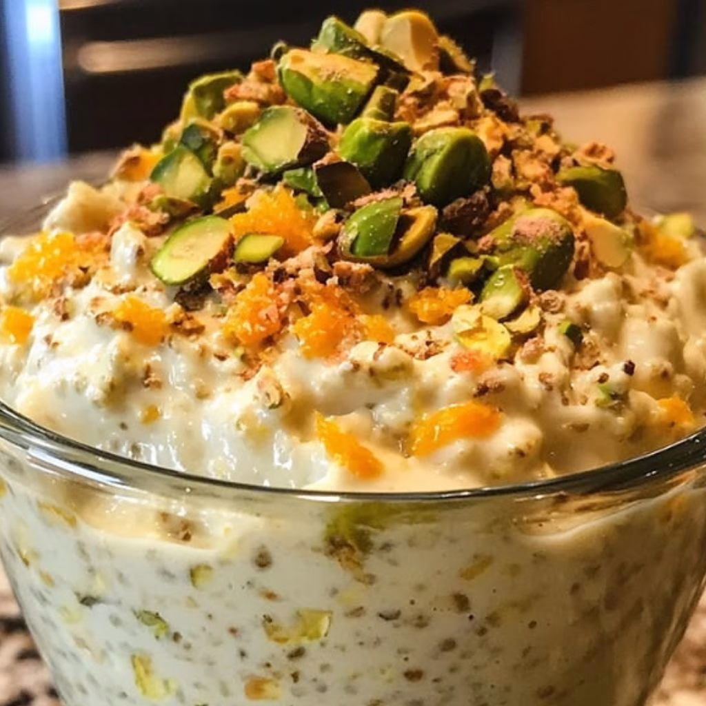 Pistachio Orange Blossom Overnight Oats Recipe