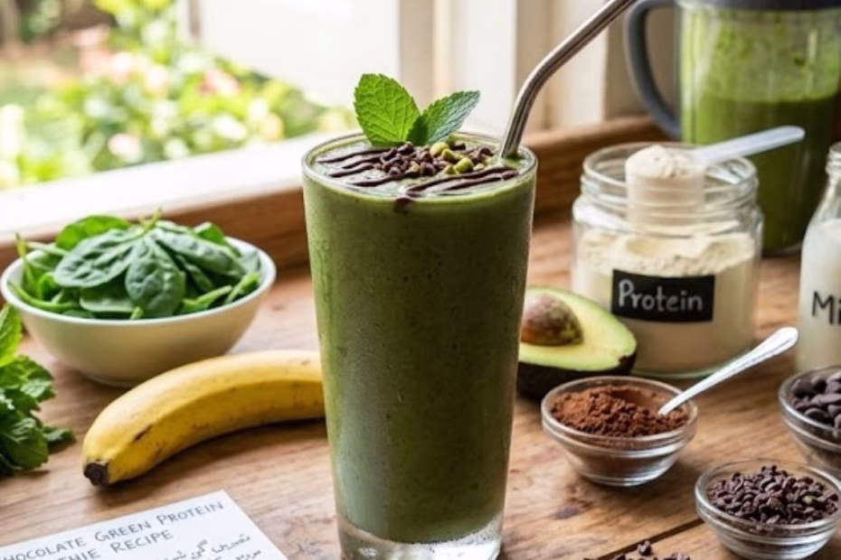 Mint Chocolate Green Protein Smoothie Recipe