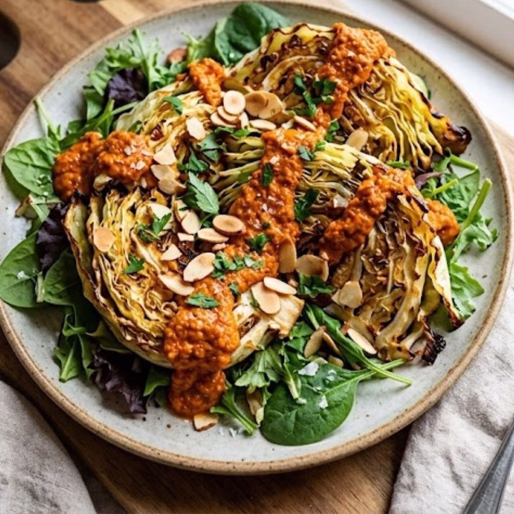 Baked Cabbage Salad with Winter Romesco Recipe