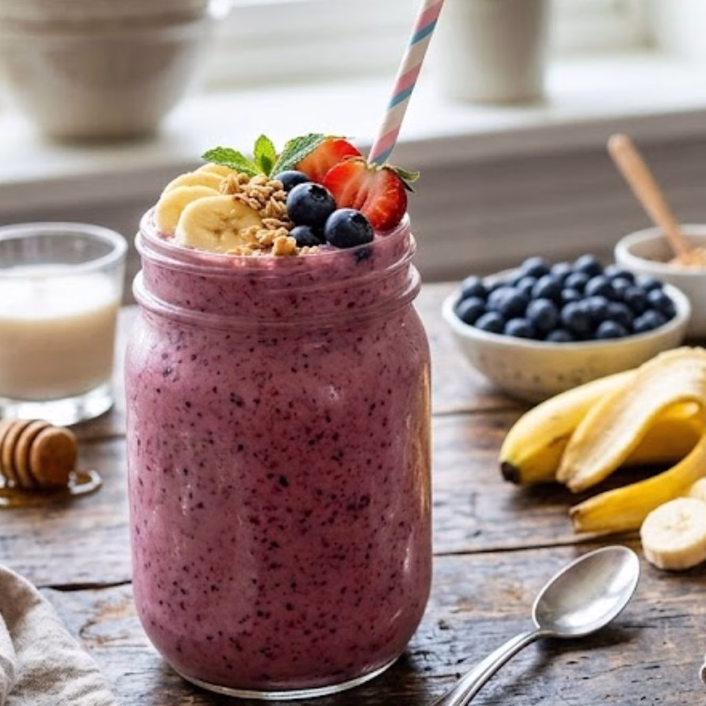 Banana Strawberry Blueberry Smoothie Recipe